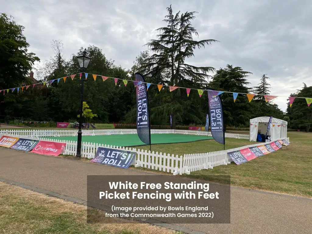 Freestanding Picket Fence With Feet at Bowls England