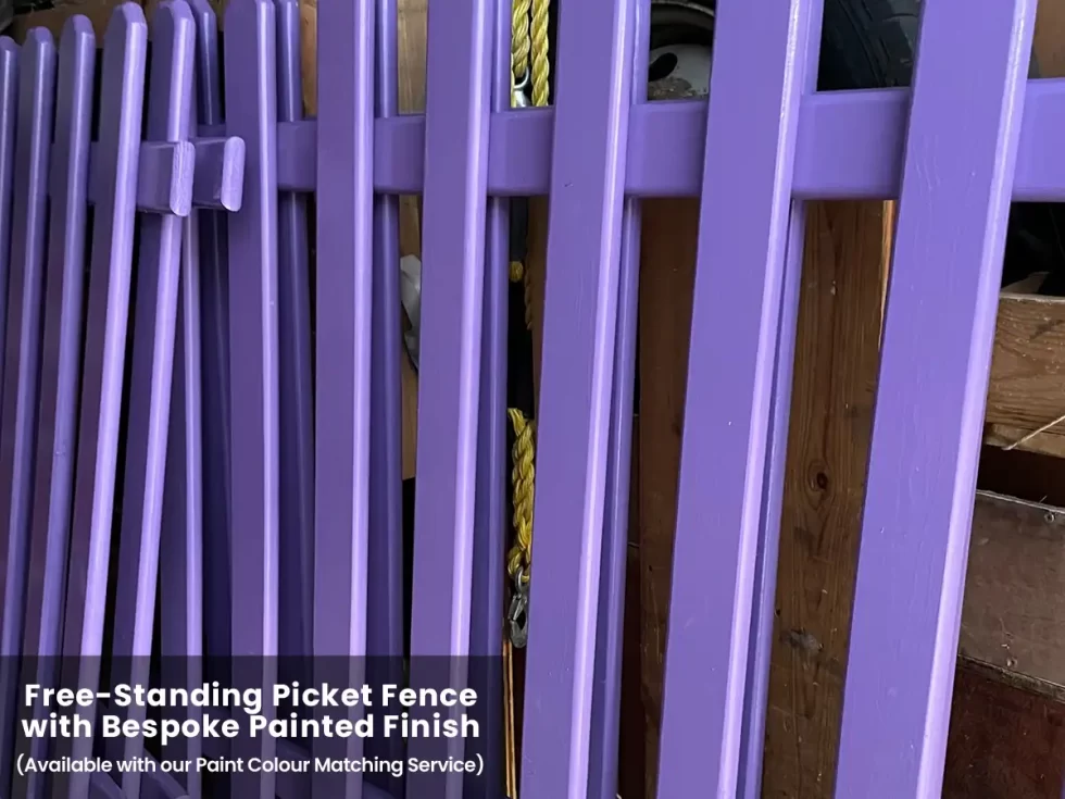Purple Bespoke Free Standing Picket Fencing