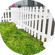 Free Standing White Primed Picket Fencing